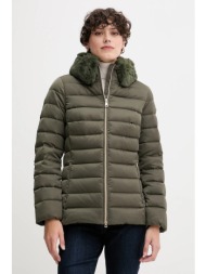 μπουφάν με επένδυση από πούπουλα geox bettanie χρώμα: πράσινο, w5626t t3122 κύριο υλικό: 100% πολυεσ