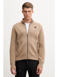 ζακέτα με προσθήκη μαλλιού fusalp mayeul χρώμα: μπεζ, g2110 95% μαλλί, 4% πολυαμίδιο, 1% ελαστάν