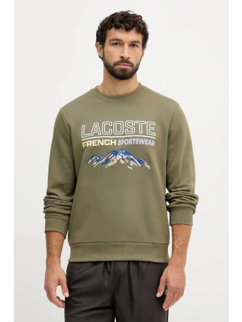 βαμβακερή μπλούζα lacoste χρώμα πράσινο, sh5884 κύριο