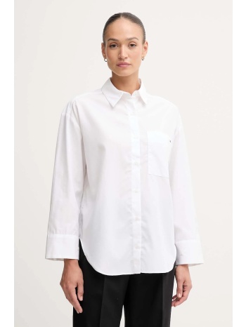 βαμβακερό πουκάμισο tommy hilfiger χρώμα άσπρο, ww0ww46599