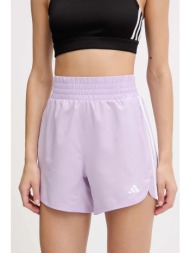 σορτς προπόνησης adidas performance pacer χρώμα: μοβ, jx4852 100% πολυεστέρας