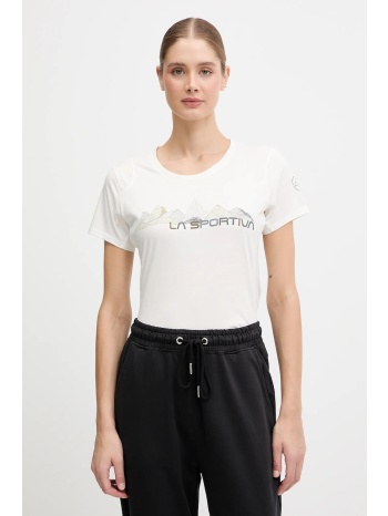 βαμβακερό μπλουζάκι la sportiva peaks χρώμα μπεζ, zact082