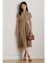φόρεμα lauren ralph lauren χρώμα: καφέ, 200979615 100% ανακυκλωμένος πολυεστέρας