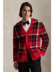 πλεκτή ζακέτα polo ralph lauren χρώμα: κόκκινο, 710980843 42% μαλλί, 38% μαλλί αλπακά, 20% πολυαμίδι