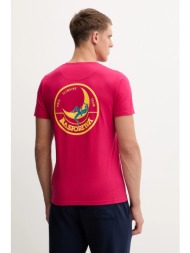 βαμβακερό μπλουζάκι la sportiva climbing on the moon ανδρικό, χρώμα: ροζ, zact157 100% οργανικό βαμβ