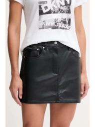 φούστα calvin klein jeans χρώμα: μαύρο, lv044d622g 100% πολυεστέρας