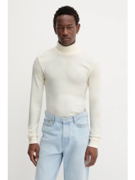 βαμβακερή μπλούζα με μακριά μανίκια marc o`polo χρώμα: μπεζ, 529220252100 100% βαμβάκι