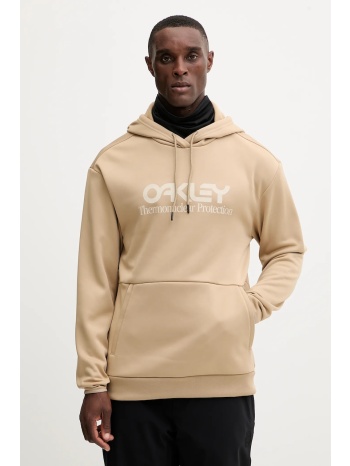αθλητική μπλούζα oakley rider χρώμα πράσινο, με κουκούλα