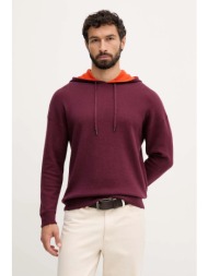 πουλόβερ με προσθήκη μαλλιού united colors of benetton χρώμα: μπορντό, 1y6sk201x 66% βαμβάκι, 31% μα