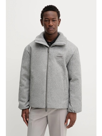 μπουφάν με επένδυση από πούπουλα calvin klein χρώμα γκρι