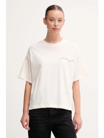 βαμβακερό μπλουζάκι united colors of benetton χρώμα μπεζ