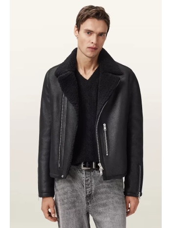 δερμάτινο μπουφάν biker allsaints correz χρώμα μαύρο