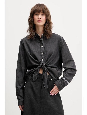 τζιν πουκάμισο karl lagerfeld jeans χρώμα γκρι, a4w11001