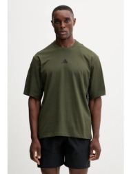 μπλουζάκι προπόνησης adidas performance power workout χρώμα: πράσινο, jv9688 74% βαμβάκι, 26% πολυεσ