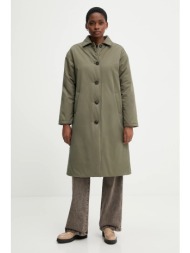 παλτό united colors of benetton χρώμα: πράσινο, 2i1udn08f κύριο υλικό: 81% πολυεστέρας, 19% βαμβάκι
