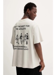 μπλουζάκι adidas originals sport design gfx χρώμα: μπεζ, jw8621 70% βαμβάκι, 30% πολυεστέρας