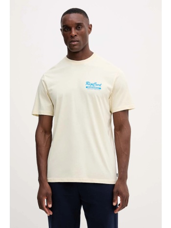 βαμβακερό μπλουζάκι rip curl ανδρικό, χρώμα μπεζ, 0u7mte