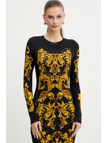 φόρεμα versace jeans couture χρώμα μαύρο, 79hao9p0 js524