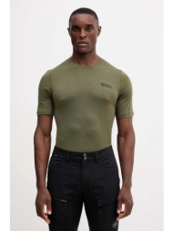 αθλητικό μπλουζάκι fjallraven abisko ανδρικό, χρώμα: πράσινο, f86977-625 50% πολυεστέρας, 50% μαλλί