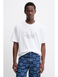 βαμβακερό μπλουζάκι adidas originals studded ανδρικό, χρώμα: άσπρο, jy2805 100% βαμβάκι