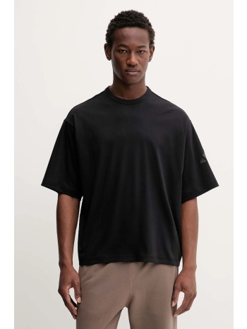 βαμβακερό μπλουζάκι adidas soft lux ανδρικό, χρώμα μαύρο