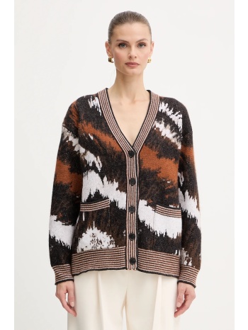 ζακέτα με προσθήκη αλπακά missoni χρώμα καφέ