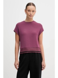 μπλουζάκι united colors of benetton χρώμα: μοβ, 3qafd10ax 49% modal, 45% πολυεστέρας, 6% ελαστάν