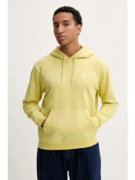 μπλούζα adidas originals essentials χρώμα: κίτρινο, με κουκούλα, hy2078 70% βαμβάκι, 30% πολυεστέρας