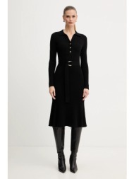 φόρεμα marciano guess agathe χρώμα: μαύρο, 5bgk07 5891z 70% βισκόζη, 30% πολυεστέρας