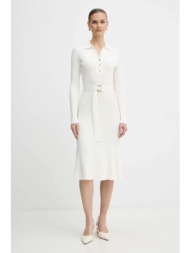 φόρεμα marciano guess agathe χρώμα: μπεζ, 5bgk07 5891z 70% βισκόζη, 30% πολυεστέρας