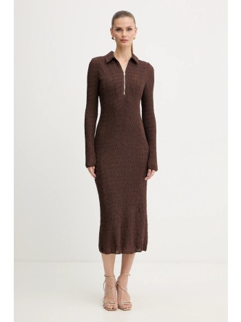 φόρεμα marella χρώμα καφέ, 2523626014200 κύριο υλικό 53%