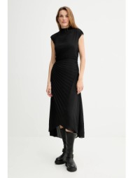 φόρεμα allsaints rayanna χρώμα: μαύρο, w017dd 100% ανακυκλωμένος πολυεστέρας