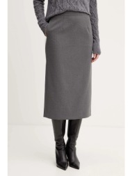 φούστα με προσθήκη μαλλιού luisa spagnoli χρώμα: γκρι, 542657 κύριο υλικό: 60% μαλλί, 38% πολυεστέρα