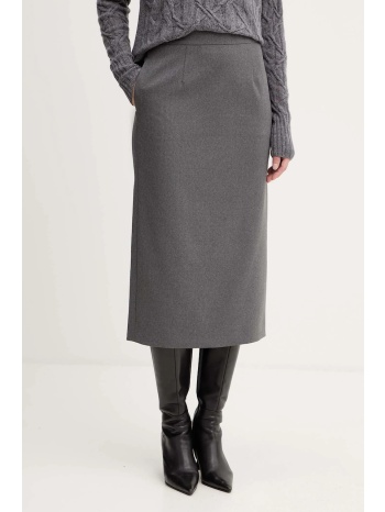 φούστα με προσθήκη μαλλιού luisa spagnoli χρώμα γκρι