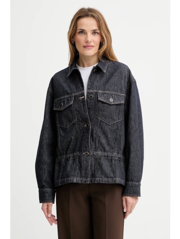 βαμβακερό τζιν μπουφάν allsaints denby χρώμα ναυτικό μπλε