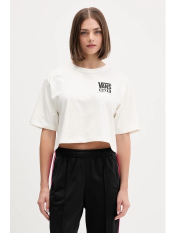 βαμβακερό μπλουζάκι vans χρώμα μπεζ, vn000pkac9f1 100%