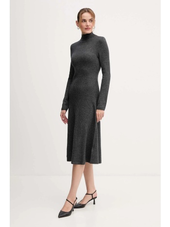 μάλλινο φόρεμα tommy hilfiger χρώμα γκρι, ww0ww47303 κύριο