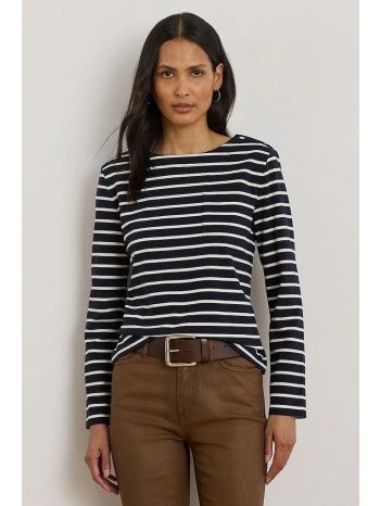 βαμβακερή μπλούζα με μακριά μανίκια lauren ralph lauren