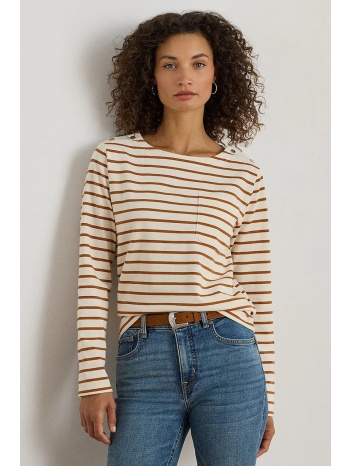 βαμβακερή μπλούζα με μακριά μανίκια lauren ralph lauren