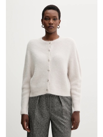 ζακέτα με προσθήκη αλπακά marella χρώμα μπεζ