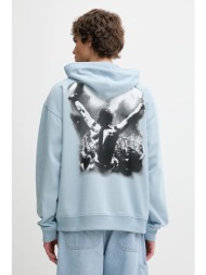 μπλούζα diesel s-boxt-hood-t5 χρώμα: μπλε, με κουκούλα, a18728.0hyat 97% βαμβάκι, 3% ελαστάν