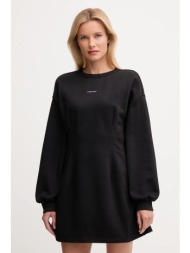 βαμβακερό φόρεμα calvin klein jeans χρώμα: μαύρο, lv047d227g 100% βαμβάκι