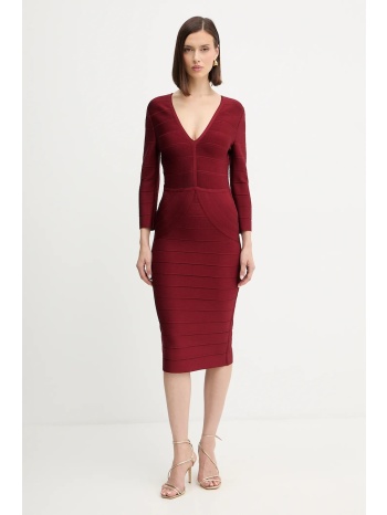 φόρεμα herve leger athena χρώμα μπορντό, drb8536267 90%