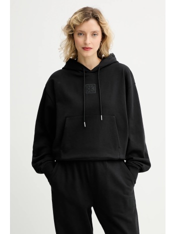 μπλούζα calvin klein χρώμα μαύρο, με κουκούλα, lv044d204g