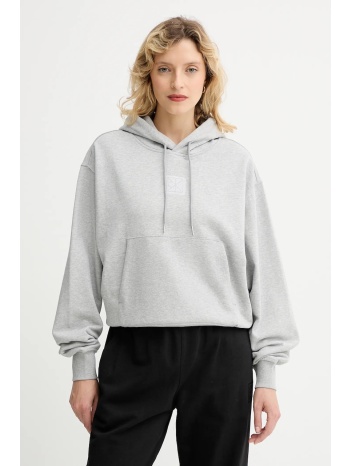 μπλούζα calvin klein χρώμα γκρι, με κουκούλα, lv044d204g