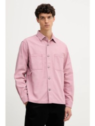 τζιν πουκάμισο united colors of benetton ανδρικό, χρώμα: ροζ, 5qhduq060 100% βαμβάκι