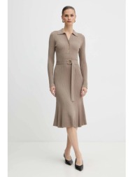 φόρεμα marciano guess agathe χρώμα: μπεζ, 5bgk07 5891z 70% βισκόζη, 30% πολυεστέρας