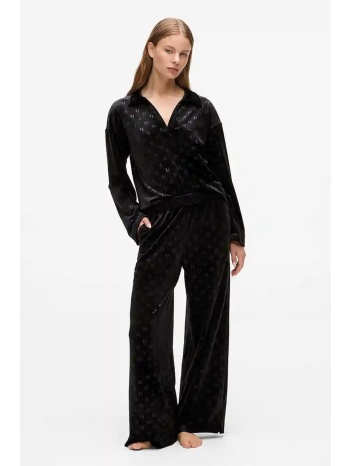 βαμβακερό παντελόνι karl lagerfeld χρώμα μαύρο, a4w44008