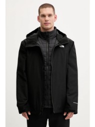 μπουφάν the north face carto mono triclimate χρώμα: μαύρο, nf0a8d1sjk31 100% πολυεστέρας