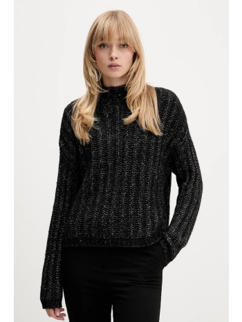 πουλόβερ με προσθήκη μαλλιού hugo χρώμα μαύρο, 50550210